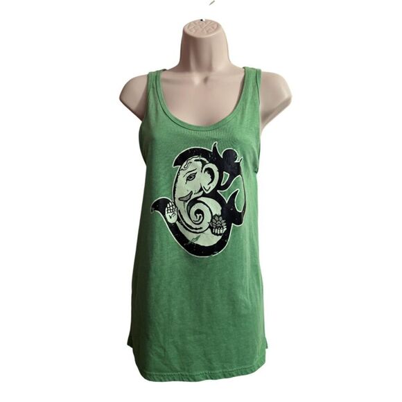 Bella + Canvas Ganesha Graphic Green Tank Top Size M - Picture 2 of 8